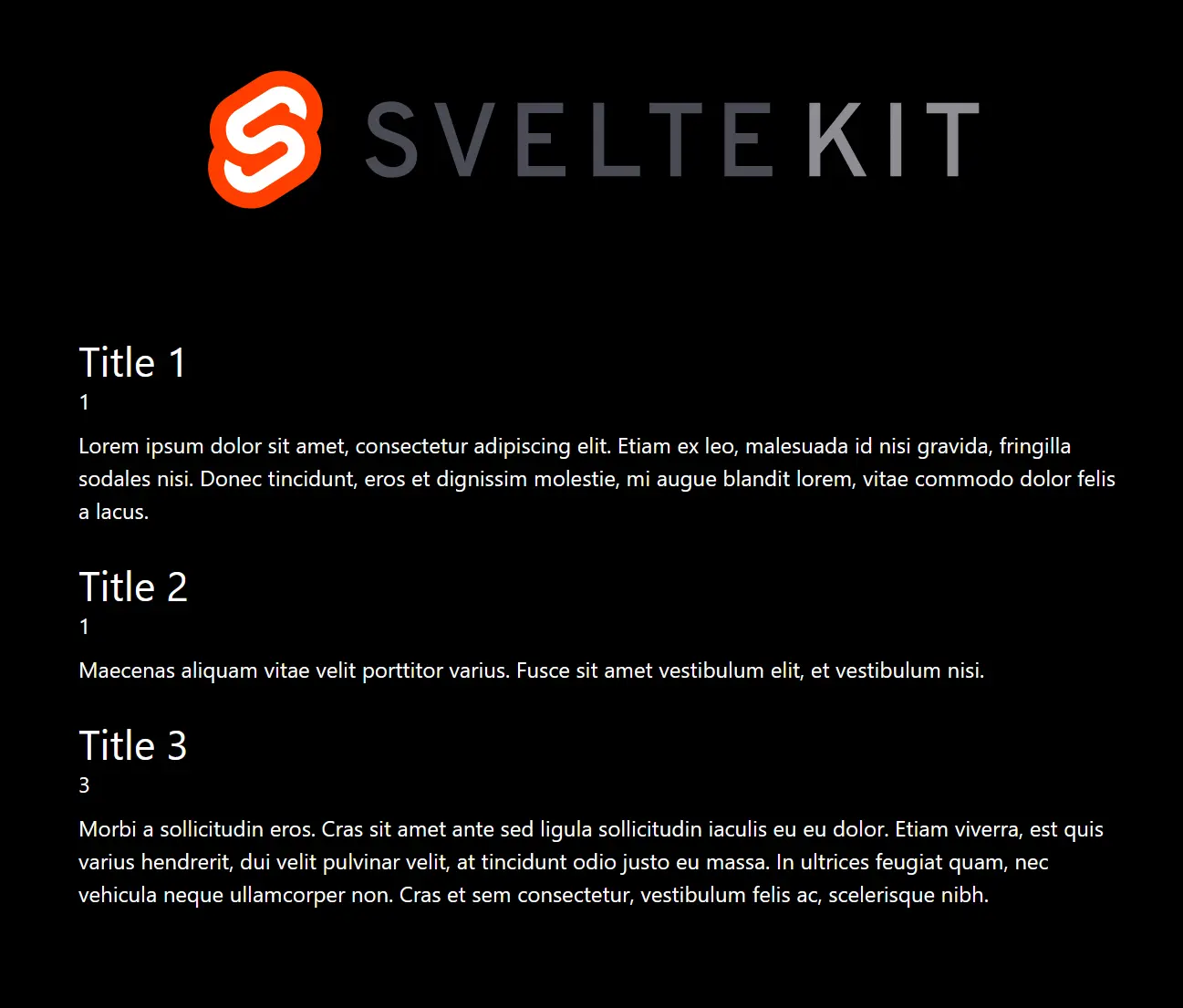 SvelteKit demo app - result